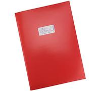 HERMA 19748 - Copertina per quaderni, formato A4, in cartone rosso, con etichetta in carta robusta e extra resistente, copertina per quaderni scolastici, colorata