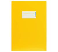 HERMA 19760 Copertina per quaderni, formato A5, in cartone giallo, 10 pezzi, con etichetta in carta robusta e extra resistente, set di copertine per quaderni scolastici, colorati