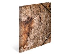 HERMA 19790 - Cartellina portadocumenti A3 in legno naturale, 3 pezzi, per bambini, in cartone con finitura tattile, stampa interna ed elastico, in cartone per ragazzi e ragazze