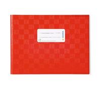 HERMA 19840 - Set da 10 copertine per quaderni scolastici, rosso - DIN A5, orizzontale, copertine con etichetta per nome, effetto rafia, in pellicola di polipropilene resistente e lavabile