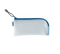 HERMA 20003 Trousse per cosmetici con cerniera, trasparente (23 x 11 cm) piccola tasca richiudibile con cerniera per cellulare, cavo di ricarica, liquidi, penne, chiavi, borsa da toilette in blu