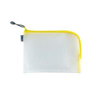 HERMA 20011 Borsa da toilette con cerniera A5, trasparente (26 x 20 cm) piccola custodia con cerniera per cellulare, liquidi, trucco, spazzolino da denti, borsa per cosmetici in giallo