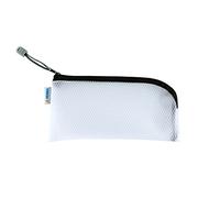 HERMA 20020 Trousse per cosmetici con cerniera, trasparente (23 x 11 cm) piccola tasca richiudibile con cerniera per cellulare, cavo di ricarica, liquidi, penne, chiavi, borsa da toilette in nero