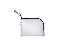 HERMA 20023 - Custodia da viaggio con cerniera, formato A6, trasparente (19 x 14 cm), piccola tasca con cerniera per cellulare, cavo di ricarica, cosmetici, penne, chiavi, beauty case, colore nero