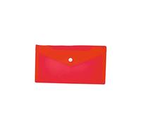 HERMA 20035 - Cartellina portadocumenti, formato DIN lungo (22 x 12 cm, in polipropilene) trasparente con bottone automatico, per scuola, università, ufficio, buste in PP, colore rosso