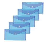 HERMA 20036-5 buste portadocumenti in polipropilene, formato DIN lungo, 22 x 12 cm, con bottone a pressione, per scuola, università, ufficio, colore: blu