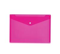 HERMA 20075 - Cartellina portadocumenti, formato A4, colore: Rosa trasparente, con chiusura a pressione, in plastica, per scuola, università, ufficio, viaggio
