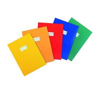 HERMA 20227 - Copertina per quaderno, Con etichetta per scrivere, Cartone, Colori assortiti, Formato DIN A4, Confezione da 5 pezzi