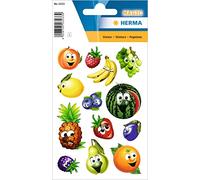 HERMA 3233 adesivi "Frutta" con occhi oscillanti, adesivi con motivi di frutta, per bambini, ragazze e compleanni, 13 adesivi a forma di frutta per bambini