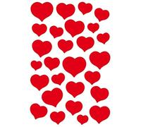 HERMA 3254 adesivi a forma di cuore rosso piccolo, 27 pezzi, adesivi 3D a forma di cuore, autoadesivi, etichette a forma di cuore per San Valentino, amore, matrimonio, compleanno, scrapbooking,