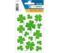 HERMA 3343 "Trifoglio Foglie di Carta Adesivi Autoadesivi con Motivi Fortunati per Compleanni, Congratulazioni, Ragazzi e Ragazze, 42 Adesivi Regalo
