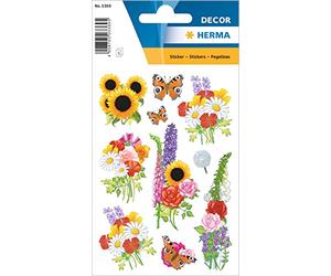HERMA 3369-30 adesivi floreali moderni per bambini, carta opaca, autoadesivi, permanenti, per ragazze e ragazzi, colorati