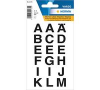 HERMA 36 Lettere Nere autoadesive, 20 x 20 mm, Impermeabili, Resistenti alle intemperie, Grandi, Lettere dell'alfabeto dalla A alla Z, in Pellicola da incollare, Trasparenti