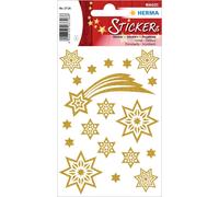 HERMA 3726 Christmas Stickers, Stars + Tail (19 Stickers, Foil, Glittery) Self-A