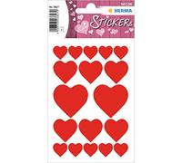 HERMA 3827 Adesivi San Valentino Cuori Rossi (54 Adesivi, Carta Opaca), Autoadesivi, Adesivo Permanente, Etichette per Decorazione per Ragazze e Ragazzi