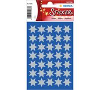 HERMA 4086 Christmas Stickers, Silver Stars 6-Pointed (Diameter 16 mm, 105 Stick
