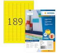 HERMA 4237 Etichette autoadesive colorate, 189 etichette per foglio A4, 1400 fogli, 25,4 x 10 mm, 264600 etichette, etichette bianche adesive, etichette adesive per stampanti laser e a getto