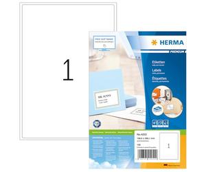 HERMA 4252 - Etichette universali DIN A4, set da 14 (199,6 x 289,1 mm, 1.400 fogli, carta opaca), autoadesive, stampabili, adesivi permanenti, 1.400 etichette per spedizione, bianco