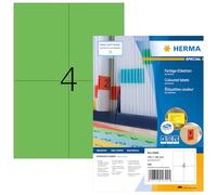 HERMA 4399 Etichette colorate DIN A4, set da 14 (105 x 148 mm, 1.400 fogli, opaco), autoadesive, stampabili, etichette colorate, 5.600 etichette adesive, verde