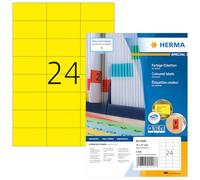 HERMA 4406 Etichette colorate DIN A4, set da 14 (70 x 37 mm, 1.400 fogli, opaco), autoadesive, stampabili, etichette colorate, 33.600 etichette adesive, gialle