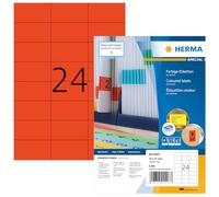 HERMA 4407 Etichette colorate DIN A4, set da 14 (70 x 37 mm, 1.400 fogli, opaco), autoadesive, stampabili, etichette colorate, 33.600 etichette adesive, rosso