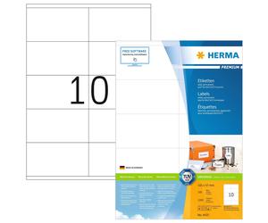 HERMA 4425 Self Adhesive Multipurpose Labels, 10 Labels per A4 Sheet, 100 Sheets