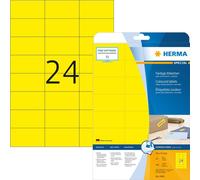 HERMA Etichette Gialle, 70 x 37 mm, 480 Etichette A4, Stampabili, Adesive, Staccabili
