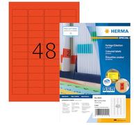 HERMA 4545 Etichette colorate DIN A4, set da 14 (45,7 x 21,2 mm, 1.400 fogli, opaco), autoadesive, stampabili, etichette colorate, 67.200 etichette adesive, rosso