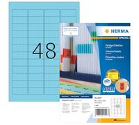 HERMA 4547 Etichette colorate DIN A4, set da 14 (45,7 x 21,2 mm, 1.400 fogli, carta opaca), autoadesive, stampabili, etichette colorate, 67.200 etichette adesive, blu