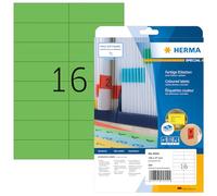 HERMA 4554 Etichette colorate DIN A4 rimovibili, set da 32 (105 x 37 mm, 640 fogli, opaco), autoadesive, stampabili, rimovibili e riadesive, 10.240 etichette adesive, colore: verde
