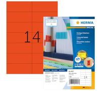 HERMA 4557 Etichette colorate DIN A4, set da 14 (105 x 42,3 mm, 1.400 fogli, opaco), autoadesive, stampabili, etichette colorate, 19.600 etichette adesive, rosso