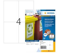 HERMA 4599 - Etichette autoadesive resistenti alle intemperie per stampanti a getto d'inchiostro, DIN A4, 105 x 148 mm, 560 fogli, opache, autoadesive, stampabili, 2240 etichette adesive, colore: