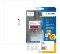 HERMA 4698 Etichette in pellicola resistente alle intemperie, 800 fogli, 210 x 297 mm, 1 pezzo per foglio A4, 800 adesivi, autoadesive, stampabili, opache, bianche
