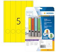 HERMA 5131 - Etichette per cartelle, formato DIN A4, 38 x 297 mm, 640 fogli, opache, autoadesive, stampabili, adesive permanenti, 3.200 etichette dorso, colore: giallo