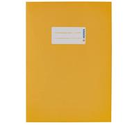 HERMA 5511 - Copertina per quaderni formato A5, in carta gialla, con etichetta in carta estremamente resistente e colori intensi, copertina per quaderni scolastici, colorata