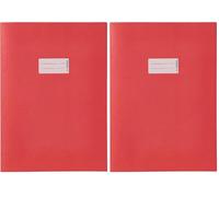HERMA 5532 - Copertina per quaderni, formato A4, in carta rossa, copertina per quaderni scolastici, copertina per quaderni scolastici, colorata (Confezione da 2)