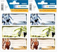 HERMA 5598 - Etichette per libri da scrivere, 9 pezzi, 76 x 35 mm, autoadesive, a righe, per scuola, bambini, ragazze, ragazzi, multicolore (Confezione da 2)
