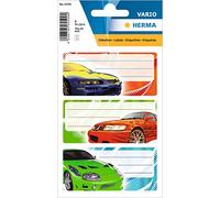 HERMA 5599 - Etichette per libri, 82 x 55 mm, 9 adesivi con nome, carta, opache, autoadesive, permanenti, per scuola, libri, quaderni, scatole, casa, colorate