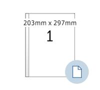 HERMA 58101 fogli di etichette dataprint, 203 X 297 mm, colore: bianco