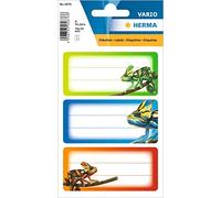 HERMA 5876 - Etichette per libri da scrivere, camaleonte, 9 pezzi, 76 x 35 mm, autoadesive, a righe, per scuola, bambini, ragazze, ragazzi, multicolore
