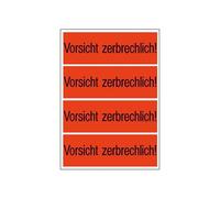 Herma 6758 Note Vorsicht Zerbrechlich (Caution Fragile) 1000 Pezzi 39 x 118 mm Rosso Chiaro