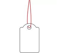HERMA 6902 Etichette sospese con filo rosso, 1000 pezzi, 15 x 24 mm, lunghezza filo circa 8 cm, piccole etichette in cartone per etichettatura, colore bianco