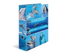 HERMA 7167 Registratore a leva con anelli Animali con motivo Delfino, A4, dorso 7 cm, cartonato, colori