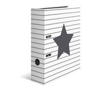 HERMA 7191 - Raccoglitore ad anelli formato A4, motivo stelle, confezione da 10 pezzi, larghezza 7 cm, in cartone, con stampa interna, per scuola e ufficio, robusto set di raccoglitori ad anelli per