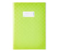 HERMA 7455 Copertina per quaderni, DIN A4, copertine con etichetta per nome, effetto rafia, in pellicola di polipropilene resistente e lavabile, set da 25 copertine per quaderni scolastici, verde chiaro