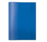 Herma 7493, copertina per quaderni trasparente, formato A4, in plastica resistente e lavabile, per scuola, confezione da 10, colore blu