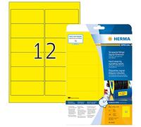 HERMA Etichette per Marcatura, 99,1 x 42,3 mm, Etichette Adesive A4 per Stampante, 12 Etichette per Foglio, Giallo