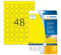 HERMA 8034 - Etichette adesive resistenti alle intemperie, DIN A4, 32 pezzi, diametro 30 mm, 800 fogli, pellicola in poliestere, opaca, rotonde, autoadesive, stampabili, estremamente resistenti,
