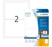 HERMA 8333 Etichette in pellicola resistente alle intemperie, 800 fogli, 190 x 135 mm, 2 per foglio A4, 1600 adesivi, autoadesive, stampabili, opache, bianche