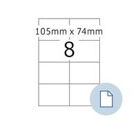 HERMA 8408 etichetta universale dataprint, 105 X 74,25 mm, colore: bianco